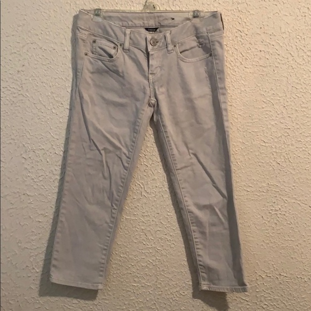 American Eagle Gray Skinny Crop Stretch Jeans